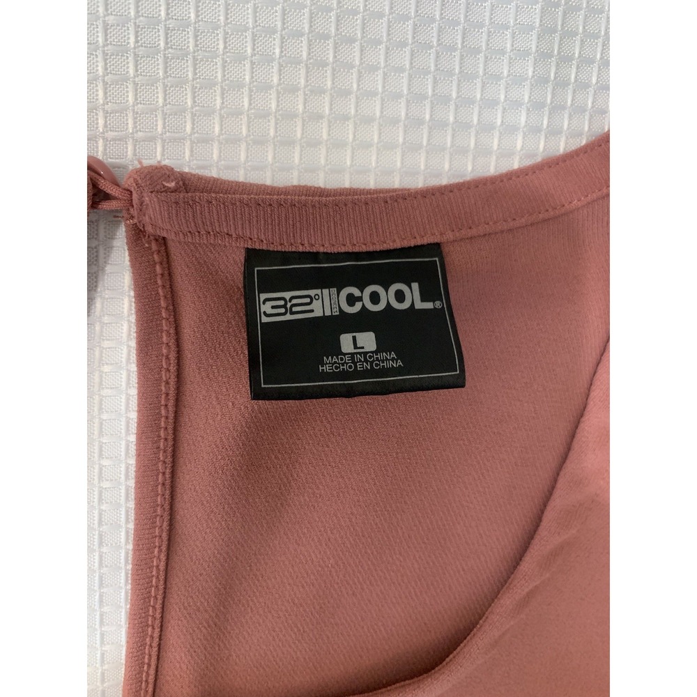 (F-186)32° Cool Women’s Pink Dress Size L Short Sleeve Drawstring Waist Pockets - Picture 7 of 8